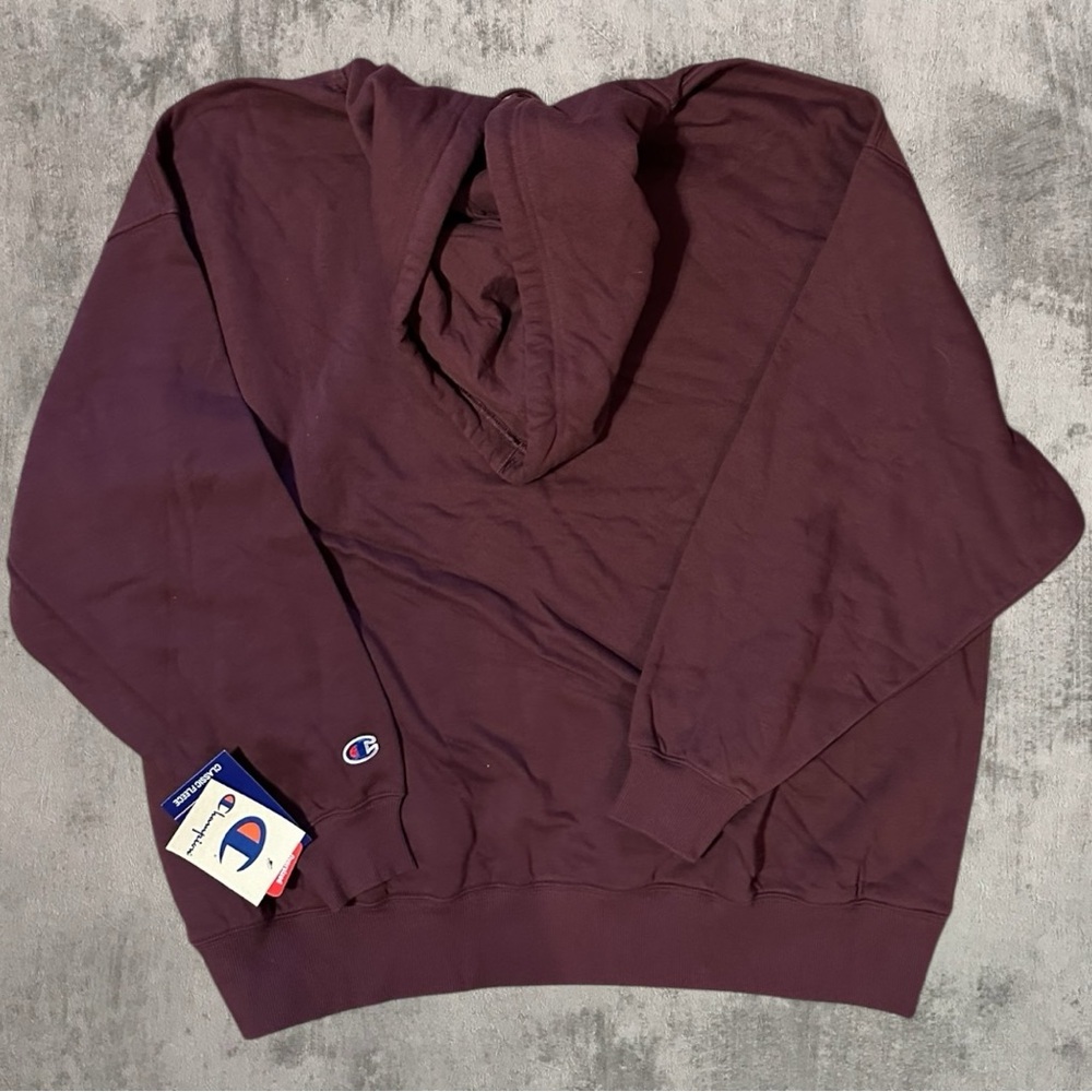 NWT Champion Maroon Oversized Drawstring Hooded Sweatshirt XS Measures L/XL - Picture 2 of 6